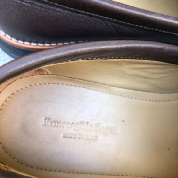 Ermenegildo Zegna Italy Loafers Shoes 7.5 Men's Leather Slip On Dress Designer - Picture 6 of 9